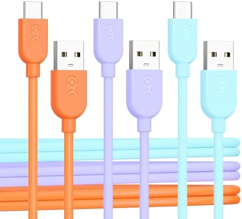 Ultra-Flexible 10 FT USB A to USB C Cable Set – 3-Pack for Seamless Charging & Data Transfer | Compatible with i Phone 16/15 Pro Max Plus, Galaxy S23, Apple Car Play & Android Auto | Premium White Design for Maximum Versatility and Speed