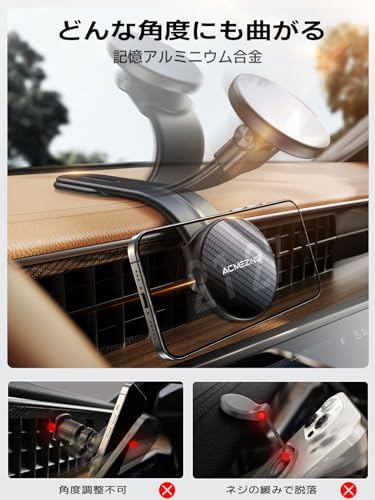 Revolutionary 15 W Mag Safe Car Charger for i Phone: 360° Adjustable Aluminum Alloy Holder with Magnetic Wireless Fast Charging, Universal Compatibility for All Vehicles, Carbon Fiber Finish for Durability and Style