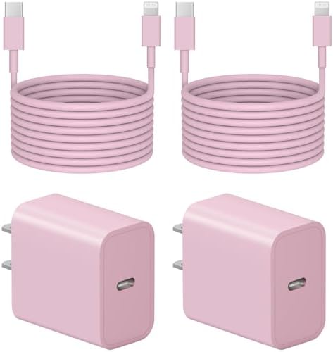 10 Ft i Phone Fast Charger 2-Pack – 20 W Super Fast Charging Cables for i Phone 14/13/12/11 Pro Max, Plus, Mini, and i Pad – Enhanced Durability, Flexibility, and Rapid Power Delivery for Ultimate Convenience