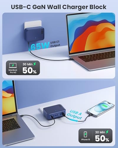 200 W USB C Charging Hub with 6 Ports – Ga N IV Foldable Wall Charger for Rapid Device Power-Up, PD 65 W Laptop Charger for Mac Book Pro, Dell, i Phone 16/15, i Pad, Galaxy & Steam Deck – Compact & Travel-Friendly Fast Charging Solution