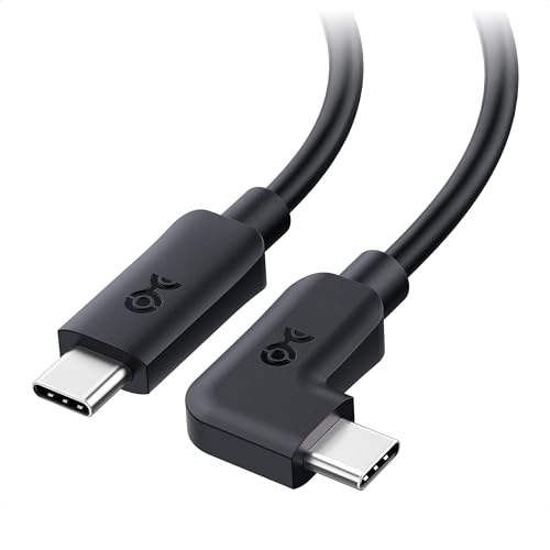 High-Speed 20 Gbps Right Angle USB C Cable by Cable Matters – 3 ft, Supports 8 K@30 Hz & 4 K@120 Hz Video, 240 W Power Delivery, Ergonomic USB-C Cord for Optimal Space Management and Enhanced Device Compatibility