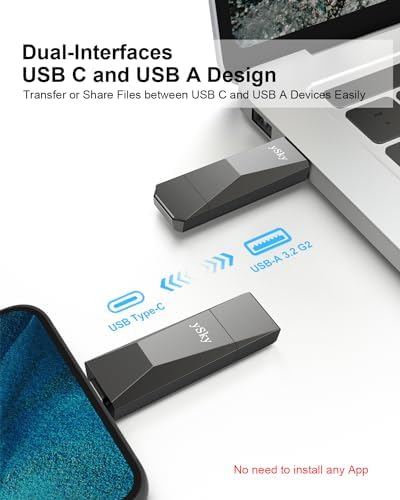 Ultra-Fast 256 GB USB-C 3.2 Gen2 SSD Flash Drive – 2-in-1 OTG Thumb Drive with Keychain Leather Case for Effortless Data Transfer and Enhanced Device Compatibility