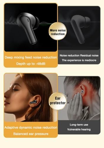 Elevate Your Audio Experience with Muse Space Bluetooth 5.4 Wireless Earbuds – Advanced Active Noise Cancelling (ANC) & Environmental Noise Cancelling (ENC) for Crystal-Clear Sound, Sweat-Proof Construction for Active Use, Integrated Microphone for Effortless Hands-Free Communication, LED Battery Indicator for Easy Monitoring – The Ultimate Companion for Fitness Enthusiasts and Frequent Travelers (White)