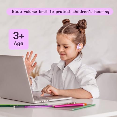 Lightweight Open Ear Bluetooth Headphones for Kids – Safe Volume Limiting Wireless Earbuds in Blue for Enhanced Listening and Outdoor Safety, Ideal for Boys and Girls on the Go – Perfect for Daily Use and Active Lifestyles