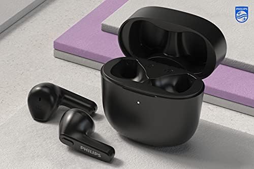Philips T2206 True Wireless Earbuds – Compact Charging Case, IPX4 Water-Resistant Design, Enhanced Audio Mobility for Active Lifestyles, Rapid Pairing Technology, Secure Fit for Music Lovers and Fitness Enthusiasts