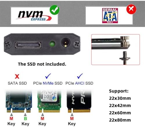 Maximize SSD Performance with NFHK M.2 to Oculink Adapter – Dual 2-to-2 PCIe NVME/AHCI Connector for Enhanced Speed | Supports 2230/2242/2280/22110 mm Drives | Ideal for High-Performance Gaming & Content Creation | Plug-and-Play Installation for Seamless Upgrades | Durable, Compact Design for Reliable Connections