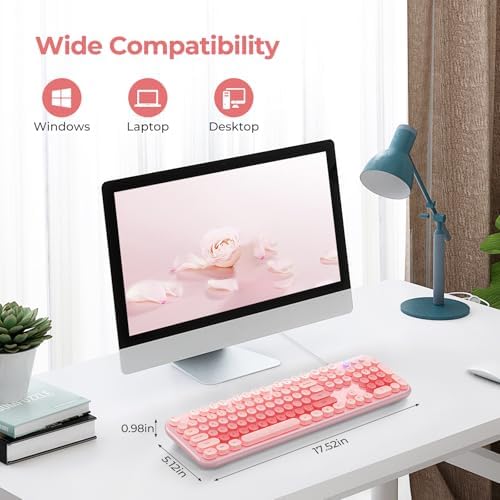 Retro-Inspired Full Size Typewriter Keyboard with Number Pad – Wired USB Keyboards for Windows 7, 8, 10, 11 | Enhance Your Typing Experience with Classic Charm and Modern Efficiency | Perfect for Home and Office Use