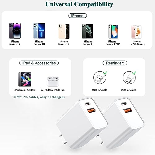 Ultra-Fast Dual USB-C Wall Charger for i Phone 15 – 40 W Power Delivery Adapter, Compact and Foldable Design for On-the-Go Charging, Ideal for i Phone 15/14/13 Pro, i Pad, and More – Maximum Efficiency with Enhanced Safety Features