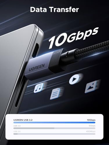 UGREEN 240 W USB-C Cable – 10 Gbps High-Speed Data Transfer & 4 K 60 Hz Video Output for Ultimate Performance – Fast Charging Compatible with i Phone 16/15/14 Pro Max, Galaxy S25/S24/S23 Ultra, Mac Book Pro – 3.3 FT of Enhanced Versatility and Durability