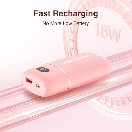 MARBERO Ultra-Lightweight 10,000 m Ah Fast Charging Power Bank – Compact USB-C Charger with 18 W Output for i Phone, i Pad, Samsung Galaxy & Google Devices – Essential Travel Companion with Advanced Safety Features for On-the-Go Power Management