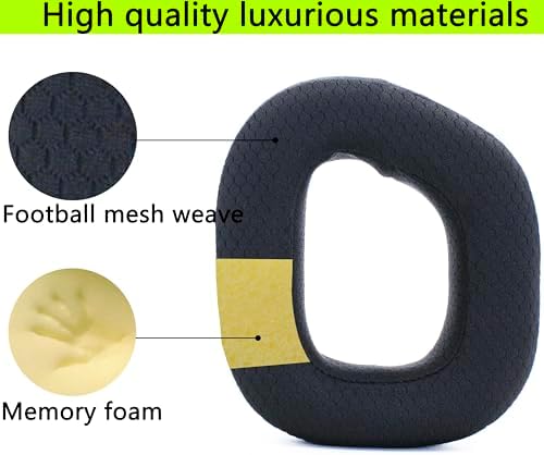 Upgrade Your Corsair HS80 RGB Wireless Headphones with Premium Replacement Ear Pads – Soft Football Mesh Weave & Plush Memory Foam for Ultimate Comfort and Enhanced Noise Isolation – Easy Installation in Classic Black – Perfect for Long Gaming Sessions and Music Enjoyment