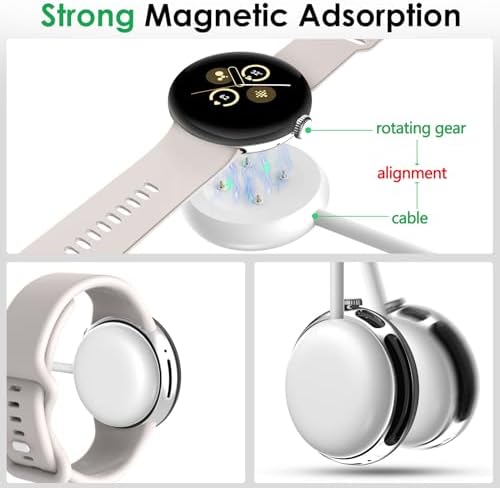 Ultimate Dual-Pack USB-C Fast Charger for Google Pixel Watch 3/2 & Fitbit Series – 3.3 Ft Portable Charging Cables with USB Adapter – Enhanced Durability & Rapid Charging for Smartwatch Users – Ideal for Home, Office, and Travel Convenience