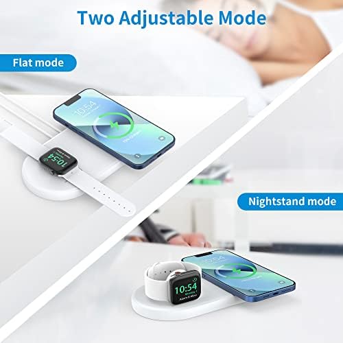 SOKUSIN Stand for Apple Watch and iPhone – 2 in 1 Charging Stand Holder Dock for iPhone iWatch Mag Safe Charger Compatible with All Apple Watch 10 9 8 Series & iPhone 16 15 14 13/AirPods Magnetic Case – Enhanced Compatibility and Speed