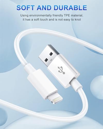 Ultimate i Phone Charger 2 Pack – MFi Certified Lightning to USB Cables (6 FT & 3 FT) for Rapid Charging | Durable, Tangle-Free Design Perfect for Home, Office, and Travel | Compatible with i Phone 14, 13, 12, 11 Pro, and More
