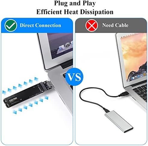 Ultra-Fast SATA M.2 SSD to USB 3.2 Adapter – Dual Protocol NVMe M-Key & B+M Key Support for 2230/2242/2260/2280 SSDs | 10 Gbps Data Transfer Speeds | UASP Enabled for Optimal Performance and Reliability | Compact, Portable Design for Effortless Data Access and Backup Solutions