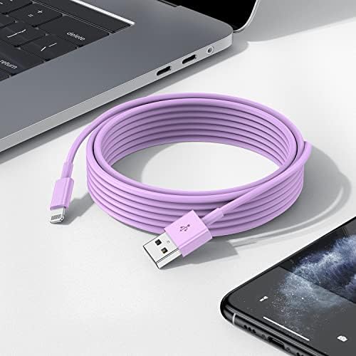 Upgrade Your Charging Game with 3-Pack 10 Ft MFi Certified i Phone Charger Cables – High-Speed USB to Lightning Power Cords for i Phone 14, 13, 12, 11 Pro Max, Mini & More – Durable, Flexible & Stylish Blue Design for Ultimate Convenience and Longevity