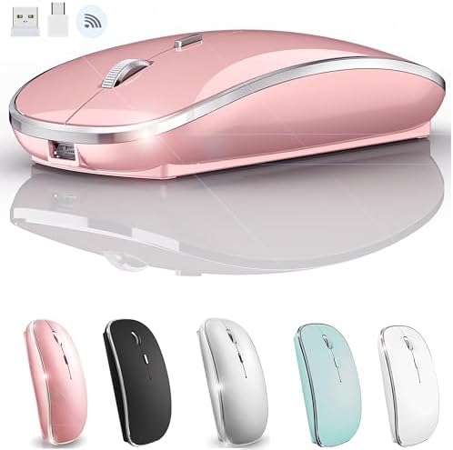 Premium Wireless Mouse for Mac and Windows – Ergonomic, Rechargeable, and Silent Click Design for Enhanced Productivity on Mac Book, Chromebook, and PC – Ideal for Travel and Home Office Setup – Durable and High-Precision Tracking