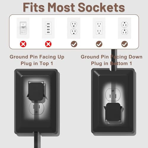 Ultra-Thin 3 FT Flat Plug Extension Cord with Baby-Proof Outlet Covers – Versatile 3 Outlet Power Strip for Safe Home Use, ETL Listed, Compact Cord Concealer Kit, 13 A 125 V 1625 W – Perfect for Kitchens and Tight Spaces, White Finish for Seamless Integration