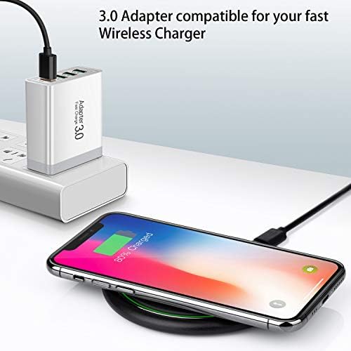 Ultra-Fast 3-Pack 4-Port USB Wall Charger for i Phone, Samsung, Pixel – Multi-Device Power Adapter with Quick Charge 3.0 Technology, Compact Travel Charging Station for Home and Office Use, i Seeker Kit Adapter for Seamless Compatibility and Efficiency