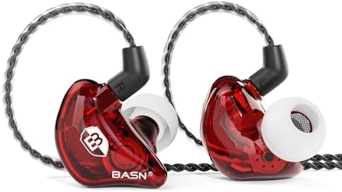 BASN Bsinger BC100 Professional In-Ear Monitor Headphones – Noise-Isolating IEM Earbuds for Musicians and Audiophiles with Universal Fit, Enhanced Compatibility, and Superior Sound Clarity in Sleek Blue Design