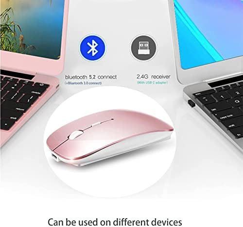 Sleek Bluetooth Wireless Mouse for Mac, Windows & i Pad – Ergonomic Design, High-Precision Navigation, Rechargeable & Dual-Mode Compatibility (Gray & Black) – Elevate Your Productivity with Clutter-Free Connectivity