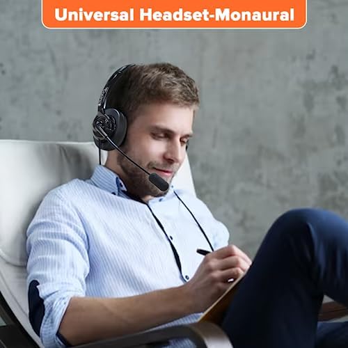 Spracht ZUM350 M Stereo Wired Headset with Universal 3.5 mm & 2.5 mm Adapter | Noise-Canceling Headphones with Microphone for Enhanced Communication | Comfortable Ear Cushions for Prolonged Use on Tablets, Smartphones, & Computers | Ideal for Meetings, Gaming, & Music Enjoyment