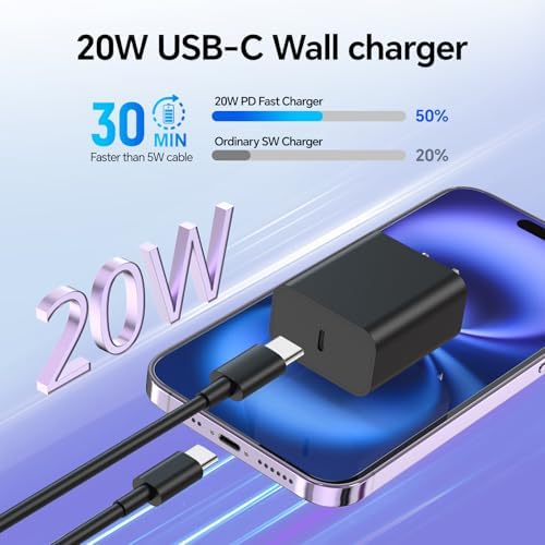 Revitalize Your Charging Routine with the 3-Pack 20 W USB-C Charger Set – Fast Charge Compatible with i Phone 16/15, Featuring 10 FT USB-C to C Cable in Stylish Pink, Green, and Black for Ultimate Convenience and Performance – Perfect for i Pad Pro and i Phone Pro Series