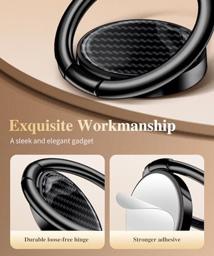 GVIEWIN Stylish Marble Phone Ring Holder with 360° Rotation for Ultimate Grip and Kickstand Functionality – Compatible with i Phone 16 Pro Max, 15 Plus, 14, 13, 12 Series & Galaxy S25/S24 Ultra – Elegant Flowing Sakura Design for Enhanced Safety and Usability