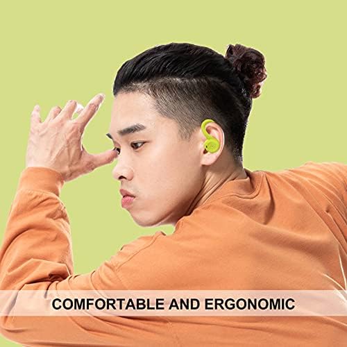 Ultimate Green Wireless Earbuds with Earhooks – Bluetooth 5.1 Noise Cancelling Sports Headphones, Waterproof Design for Secure Fit During Workouts, Compact Earphones for Enhanced Sound Quality and Durability