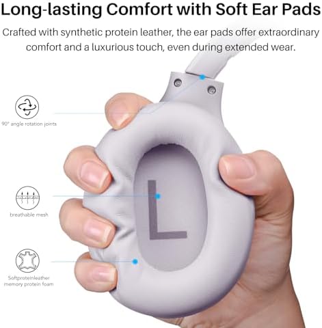 TOZO HT2 Wireless Over-Ear Headphones with Superior Active Noise Cancellation – Immerse in 60-Hour Playtime, Personalized Hi-Res Audio with Custom EQ, and Rich Deep Bass – Luxurious Khaki Design for Home, Office, and Travel Enthusiasts Seeking Unmatched Comfort and Sound Quality