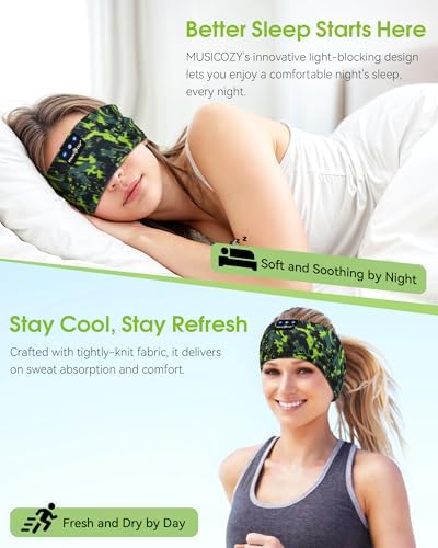 MUSICOZY Bluetooth 5.4 Sleep Headband – Ultra-Thin Stereo Earbuds for Uninterrupted Comfort and Performance, Sweat-Resistant for Active Lifestyles & Serenity (White Red) – Elevate Your Audio Experience with Innovative Design and Superior Sound Quality