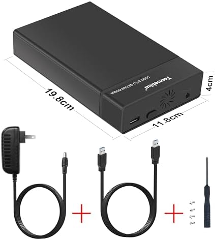 Advanced USB 3.0 External Hard Drive Enclosure for 2.5″ & 3.5″ SATA HDD/SSD – 20 TB Capacity, Tool-Free Docking Station with UASP Support and Energy-Saving Sleep Mode, Ideal for Seamless Data Management and Enhanced Storage Solutions for Professionals and Tech Enthusiasts