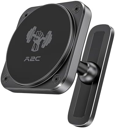 A2C Magnetic Phone Holder for Gym – Aluminum Alloy Base Attach to Metal Surfaces, Gym Phone Mount for MagSafe iPhone 12-16 Series, Ideal Gym Essentials for Workouts Recording – Enhanced Compatibility and Speed