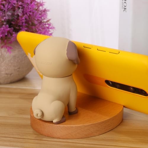 Mikikit Dog Phone Holder Dog Smartphone Stand Universal Desktop Cute for Dock Holder Cell Stand Wooden Cellphone with Base Bracket Dog Smartphone Stand – Enhanced Compatibility and Speed