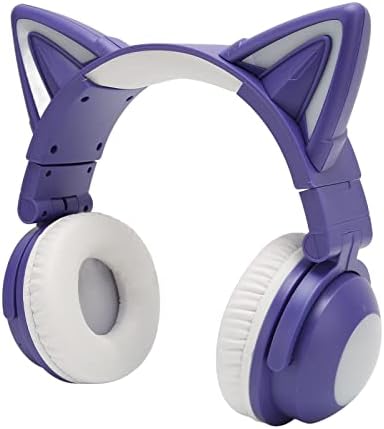 Vibrant RGB Cat Ear Headphones – Wireless Bluetooth Gaming & Music Headset with Customizable LED Light Show, Foldable Over-Ear Design for Kids & Adults – Perfect for Gaming, Parties, and Everyday Listening