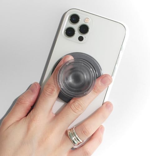 Vibrant Violet Mag Safe-Compatible Mobile Grip Stand – Stylish and Ergonomic Collapsible Accessory for Enhanced Usability – Transform Your Smartphone Experience with Trendy Translucent Design and Ultimate Comfort