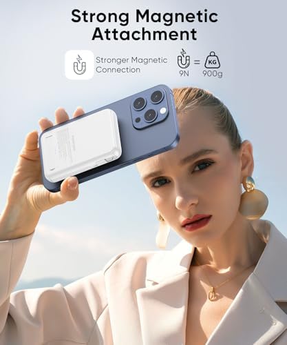 Ultra-Fast Magnetic Power Bank 12000 m Ah for Mag Safe Devices – Wireless Charger with Built-In Cables for i Phone 16 Series, 22.5 W Rapid Charging for On-the-Go Convenience and Seamless Compatibility with i Phone 15/14/13/12 Models – Sleek, Durable Design for Effortless Power Solutions