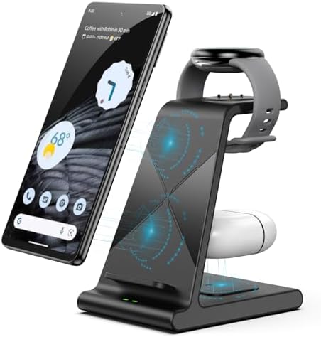 Revolutionary Multi-Device Fast Wireless Charging Hub for Google Pixel Watch 2, Fitbit Versa Series, and More – Ultimate Portable Charger for Pixel 8 Pro, Galaxy S24 Ultra & Pixel Buds Pro – Secure, Compact Design for Effortless Home and Travel Charging Solutions