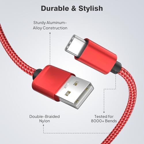 Versatile Elebase USB C Charger Cable Trio – 1.5/3.3/6.6 FT Fast Charging Cords for i Phone 15/16 Max, Samsung Galaxy S8-S24, and Motorola Devices – Durable, Tangle-Free Design for Rapid Data Transfer and Enhanced Compatibility