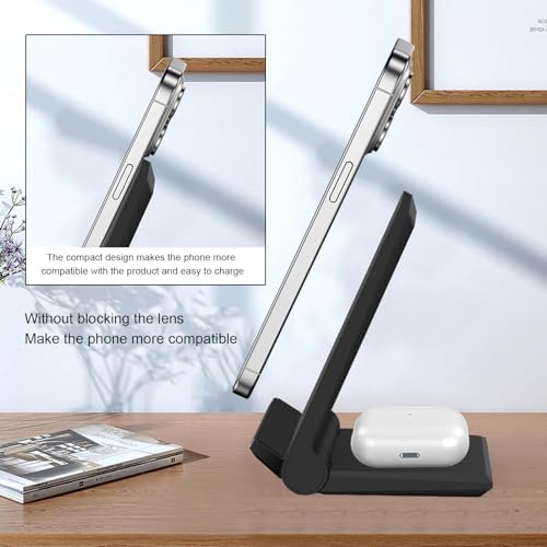Revolutionize Your Charging Experience with Our 2-in-1 Foldable Wireless Charger Stand – 20 W Fast Charging for i Phone 16/15/14/13/12, Samsung Galaxy S24/S23/S22/S21, and More – Compact Design for Seamless Portability and Enhanced Compatibility with Air Pods and Galaxy Buds