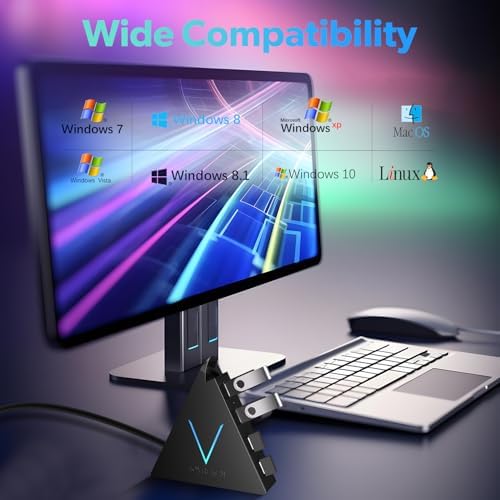 Maximize Your Device Connectivity with the Stylish Dark Purple USB C Hub Tower – 4-Port Splitter Adapter Featuring 2 FT Cable for Mac Book, i Mac, and Surface – High-Speed USB 3.0 Hub for Effortless Multi-Device Management and Enhanced Productivity