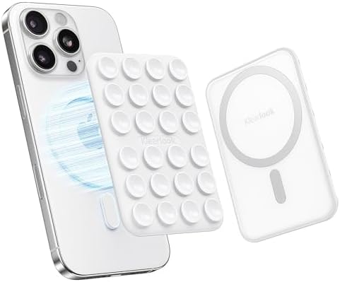 Klearlook Magnetic Suction Phone Mount – 2 Pack for Mag Safe Cases, Chic Light Pink & Transparent Design, Hands-Free Selfie & Video Holder for Influencers – Ideal Portable Accessory for Tik Tok & Instagram Creators, Effortless Removability & Strong Stability