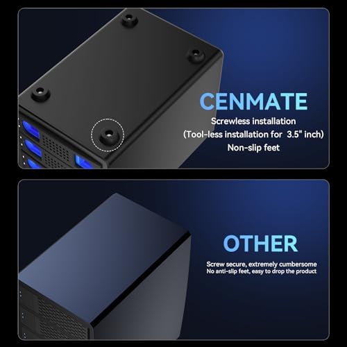 High-Performance Aluminum Dual Bay Hard Drive Enclosure – 10 Gbps USB 3.2 Gen 2 with Cooling Fan for 2.5”/3.5” SATA HDD/SSD, Hot Swappable & Daisy Chain Expansion, Tool-Free Setup for Seamless Data Management