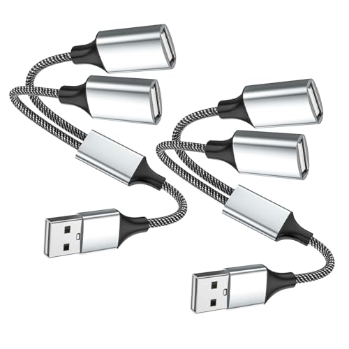 Fidioto 6.6 ft USB Extension Cable Splitter – Expand Your Connectivity with 1 Male to 4 Female Ports for Effortless Data Transfer and Charging – Ideal USB Hub Adapter for Printers, Keyboards, Flash Drives, Play Station, Laptops, and More, Ensuring Superior Compatibility and High-Speed Performance for All Your Peripheral Devices