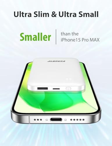 Experience Ultimate Portability with Alongza 10,000 m Ah Fast Charging Power Bank – Sleek Design with Built-In Cables and AC Plug for Effortless Device Charging on the Go – Lightweight, Compact USB C External Battery for Seamless Travel Convenience and Enhanced Compatibility Across All Smartphones and Gadgets