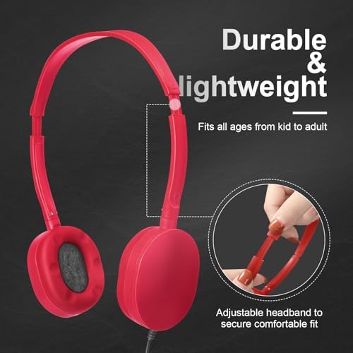Flutesan 30 Pack Kids Adjustable Wired Headphones – Premium On-Ear Stereo Sound Earbuds for Classroom and Travel – Lightweight, Durable Design for Boys and Girls – Ideal Tangle-Free Audio Solution for Laptops, Tablets, and More