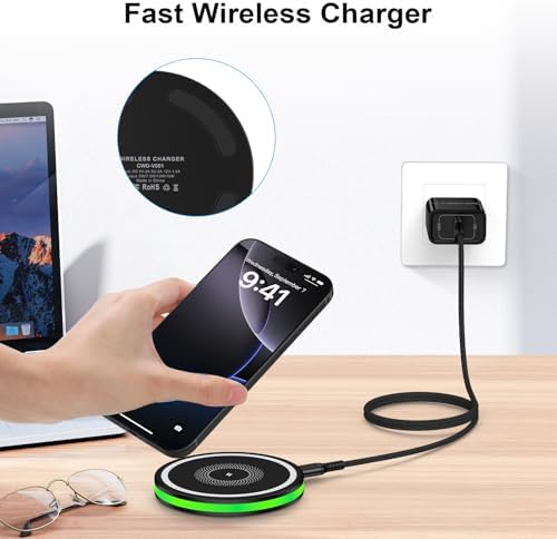 Samsung Galaxy S25 Edge 15 W Fast Wireless Charger Pad – Ultra-Fast Charging for Galaxy Z Flip 7, Z Fold 7, S25 Ultra, S24, S23, S22, and Google Pixel 9 Series – Enhanced Compatibility with Safety Features – Ideal for Android and i Phone Devices – Includes 2 Charging Pads and USB-C Cables