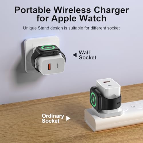 Ultimate 20 W Magnetic Wireless Charger for Apple Watch & i Phone – 3-in-1 Fast Charging Block with Dual USB-C Ports for Seamless Travel Power Solutions – Fully Compatible with All Apple Watch Models and i Phone Devices