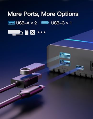 Inateck RGB 3.5-Inch SATA Hard Drive Enclosure – USB 3.0 External Case for 2.5”/3.5” HDD & SSD with 20 TB Capacity Support, 12 V/2 A Power Adapter, and Versatile Expansion Ports – Ideal for Gamers and Tech Enthusiasts – Enhance Data Management with Stylish RGB Lighting