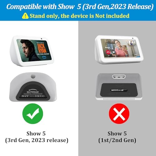 PlusAcc Stand for Show 5 (3rd Gen) – Adjustable Table Holder with 2 Charging Ports (USB-C & USB-A), Tilt Magnetic Base Station for Charge Cellphones and Earbuds, Non-Slip Base (Black) – Enhanced Compatibility and Speed